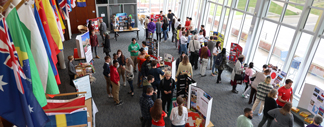 aerial view of multicultural fair