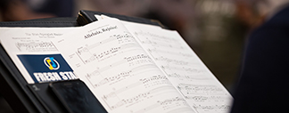 Sheet music on a music stand