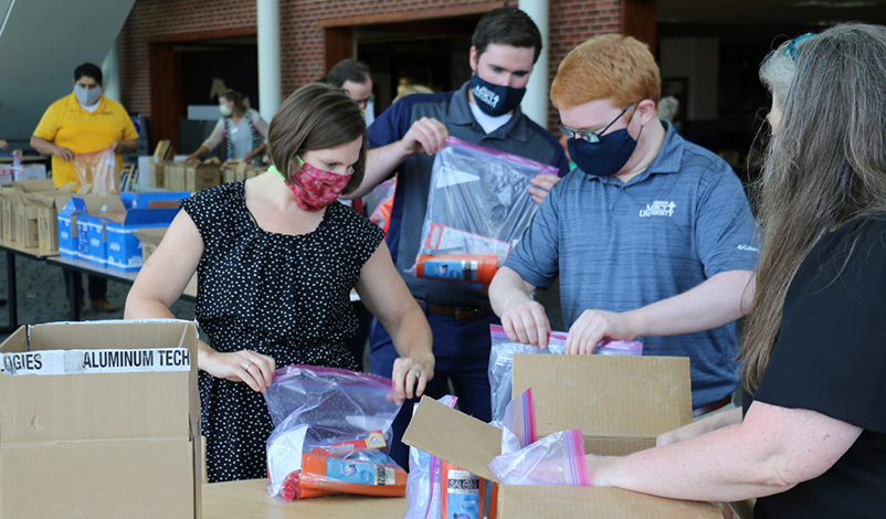 people making care packages