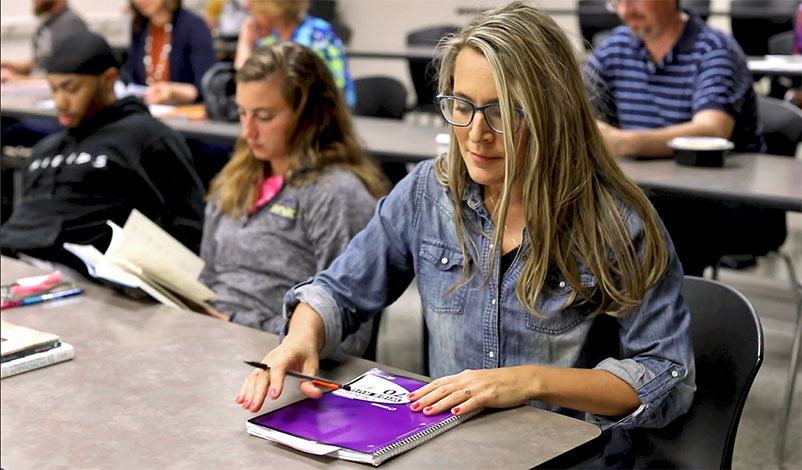 An adult accelerated student in class