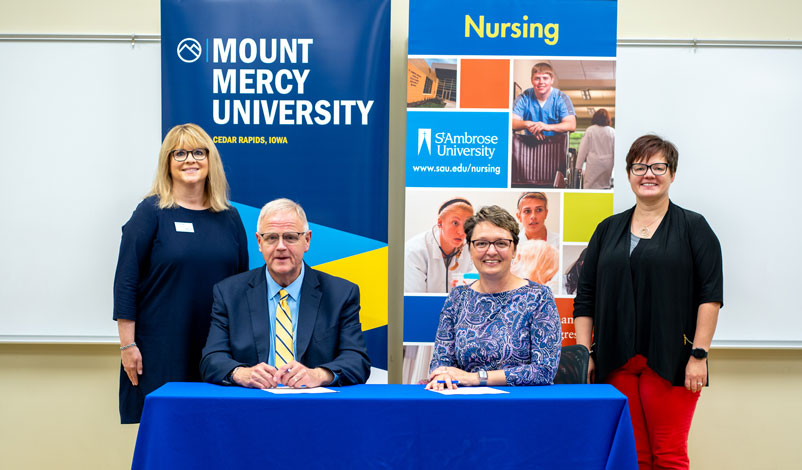 mount mercy st ambrose articulation agreement post signing