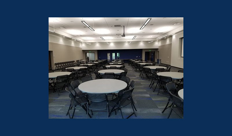 pruss conference room with ballroom setup