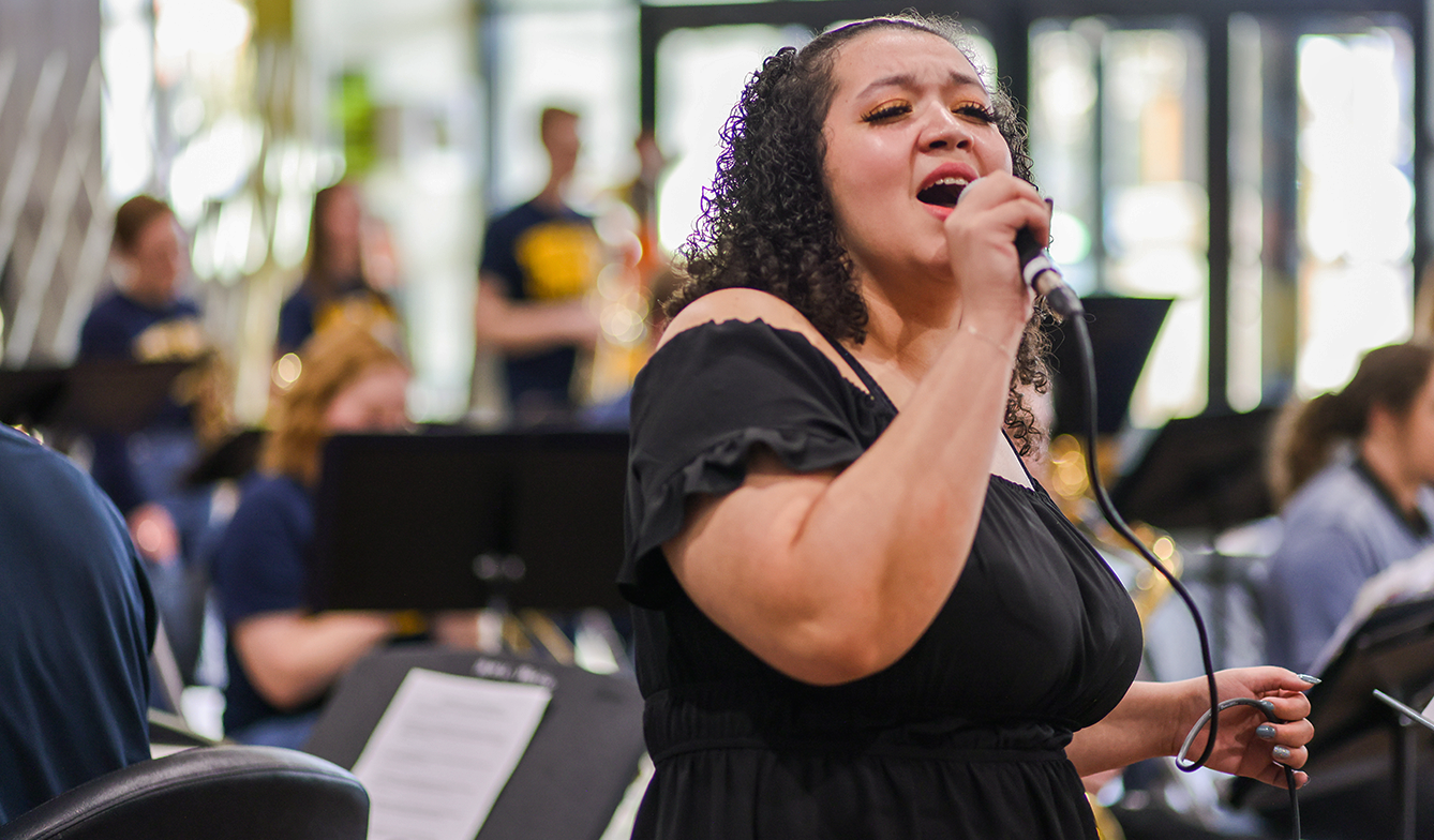 Student singing.