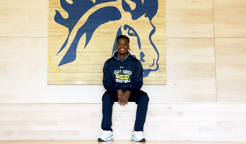 Barry Doe posing in the Hennessey Gymnasium