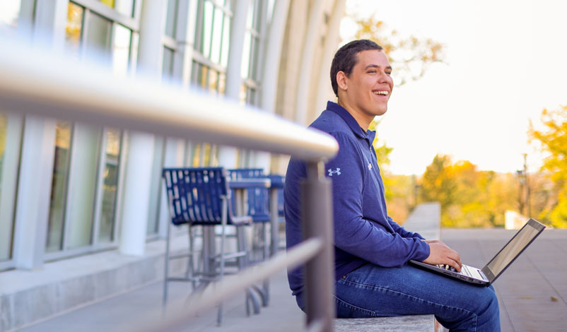 rob kandl outside the uc in mount mercy university