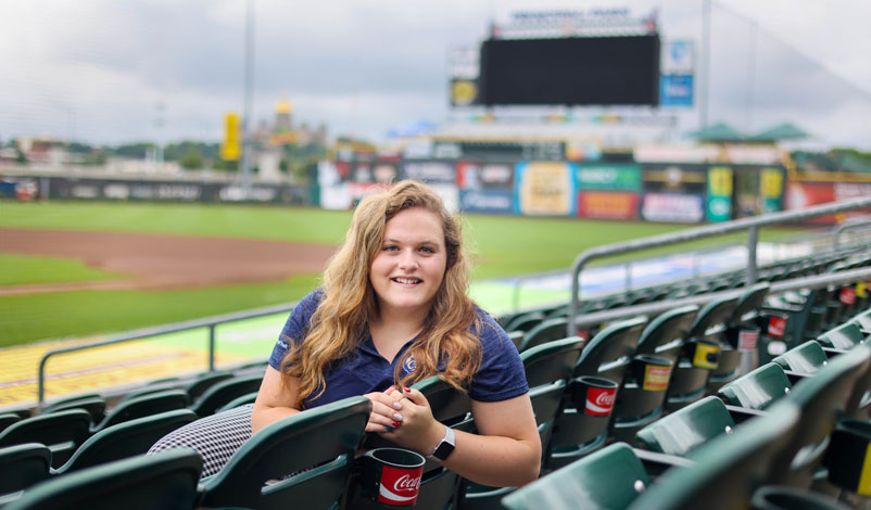 Katelyn Kral at the Principal Park Iowa Cubs Ballpark