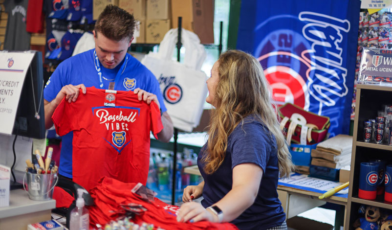 Katelyn, working as a Merchandise Manager for the Chicago Cubs