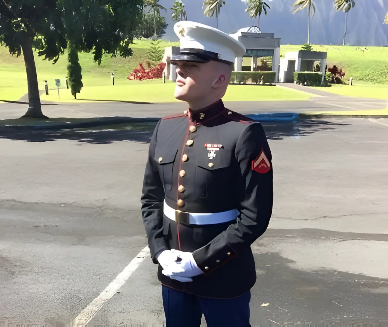 Nathan Helm during his time in the Marines