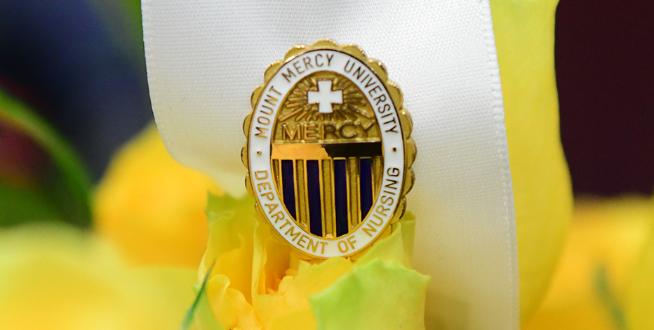 Mount Mercy nursing pinning ribbons